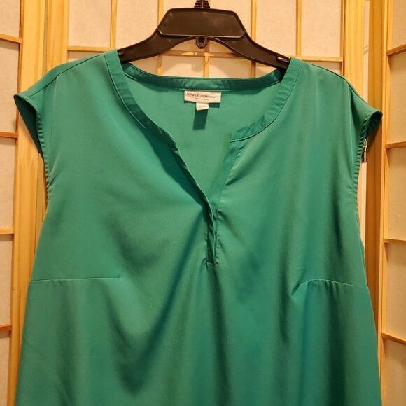 Liz Lange Maternity Green Waist Tie Blouse Sz XXL - Picture 2 of 6